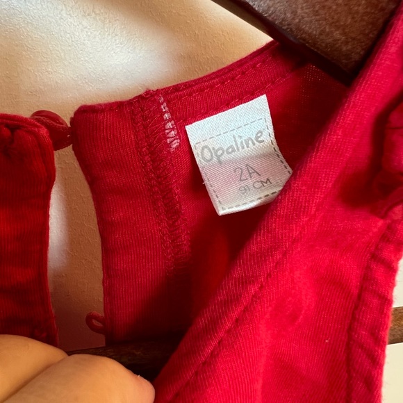 Red flowy mini dress for toddler girls - Picture 9 of 9
